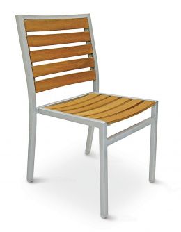 Lona Armless Stackable Teak Chair