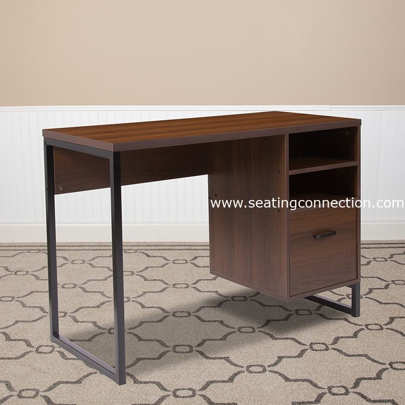 Northbrook Wood Grain Finish Computer Desk with Metal Frame main image 1