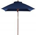 Wood Grain Pole, Navy Blue Fabric