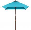 Wood Grain Pole, Turquoise Fabric