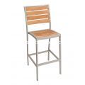 Silver Frame with Synthetic Teak Seat & Back