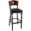 Circle Barstool Walnut Back w Black Pad