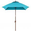 Wood Grain Pole, Turquoise Fabric