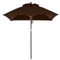 Wood Grain Pole, Brown Fabric
