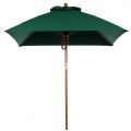 Wood Grain Pole, Forest Green Fabric