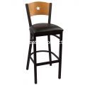 Black Frame, Natural Back, Black Vinyl Seat