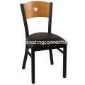 Black Frame, Natural Back, Black Vinyl Seat