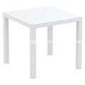 Ares Resin Square White Outdoor Restaurant Dining Table 31"