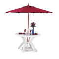 White Table shown With Umbrella (Sold Seperately)
