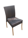 Alvarado Outdoor-Indoor Espresso Synthetic Wicker Side Chair with Faux Bamboo Legs