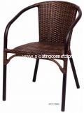 MS11CBBL BFM Seating Marina Wicker Stackable Arm Chairs Ships From Philadelphia, PA 19124
