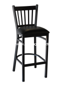 Cobra Barstool; Black Metal Frame with Black Vinyl Seat