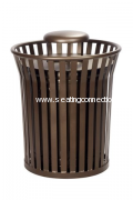 Outdoor Waste Receptacle with Rain Bonnet