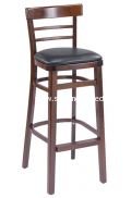 G&A Seating 1105-30 Economy Wood Ladder Back Beechwood Restaurant Bar Stools