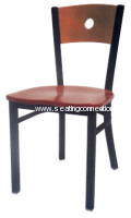 315 Circle Hole Back Metal Chair