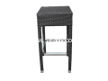 Gama Outdoor-Indoor Backless Chocolate Synthetic Wicker Barstool