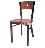 315 Circle Hole Back Metal Chair