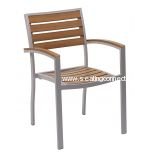 Silver Frame with Synthetic Teak Seat & Back