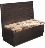 Grade 8 Upholstered Platform Seat, Bead Board Back Wood Booth