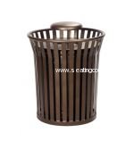 Outdoor Waste Receptacle with Rain Bonnet