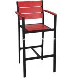 Black Powder Coated Aluminum/Red Synthetic Teak