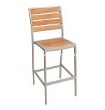 Silver Frame with Synthetic Teak Seat & Back