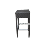 Gama Outdoor-Indoor Backless Chocolate Synthetic Wicker Barstool