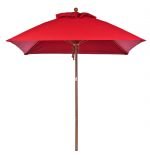 Wood Grain Pole, Premium Logo Red Fabric