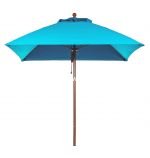 Wood Grain Pole, Turquoise Fabric