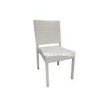 Balboa Outdoor Indoor Synthetic Wicker Side Chair in Ivory