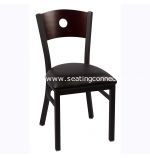 Circle Chair; Black Frame; Vinyl Seat & Mahogany Back