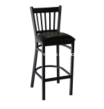 Cobra Barstool; Black Metal Frame with Black Vinyl Seat