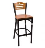 Black Metal Frame, Cherry Back and Seating Surfaces