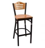 Black Metal Frame, Natural Back and Seating Surfaces