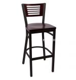 Black Metal Frame, Mahogany Back, Mahogany Seat