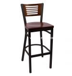 Black Metal Frame, Walnut Back, Walnut Seat