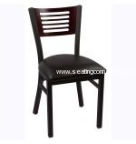 Black Frame, Mahogany Back, Black Vinyl Seat