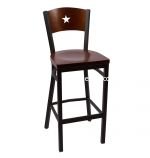 Black Frame, Walnut Back, Walnut Seat