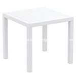 Ares Resin Square White Outdoor Restaurant Dining Table 31"