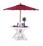 White Table shown With Umbrella (Sold Seperately)