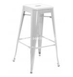 Industrial Backless Barstool (White Washed)
