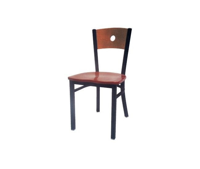 315 Circle Hole Back Metal Chair