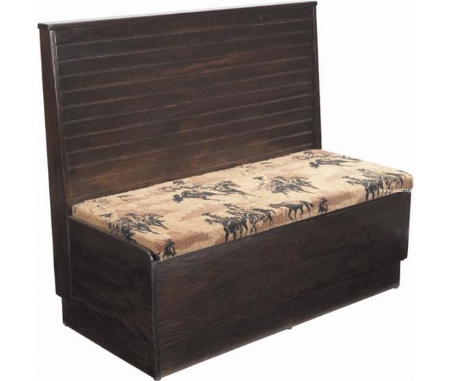 Grade 8 Upholstered Platform Seat, Bead Board Back Wood Booth