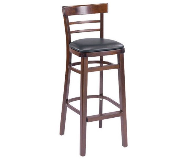 G&A Seating 1105-30 Economy Wood Ladder Back Beechwood Restaurant Bar Stools