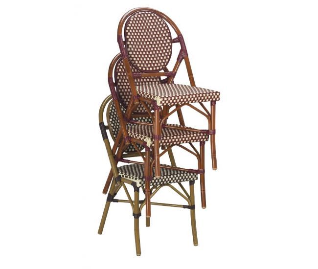 Stacked Mahogany/Beige-BurgandyArm Chairs