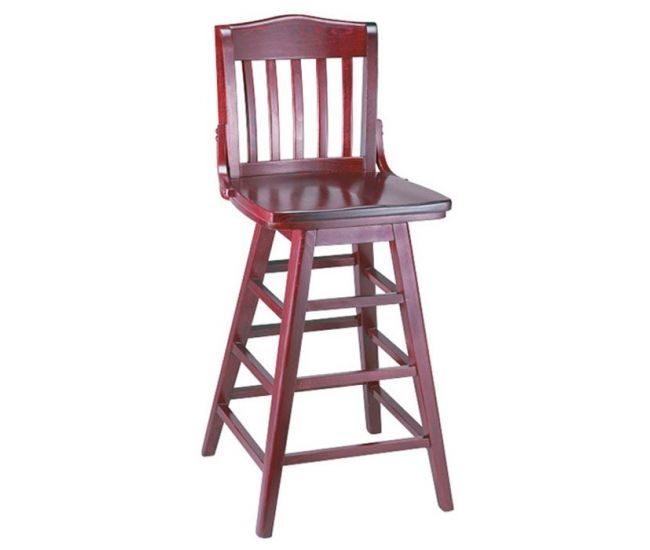 G&A Seating 9511 Schoolhouse European Beechwood Restaurant Bar Stools