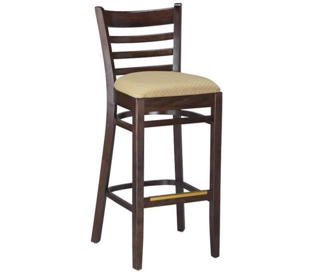 G&A Seating 9512 Wood Ladderback European Beechwood Restaurant Bar Stools