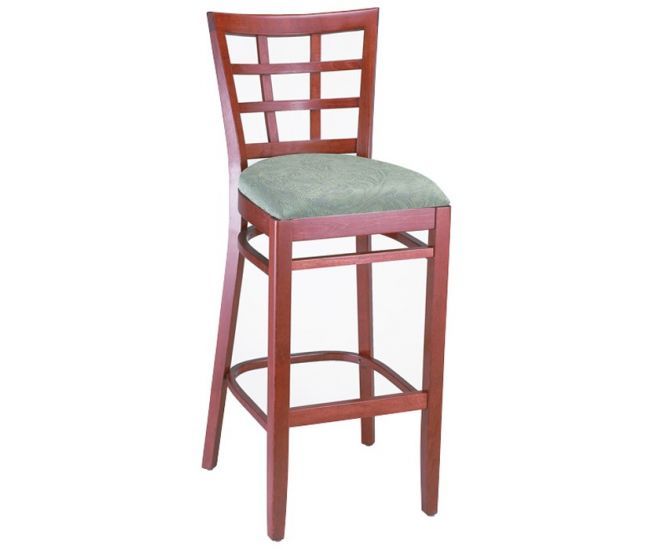 G&A Seating 9650 Checker Back European Beechwood Restaurant Bar Stools