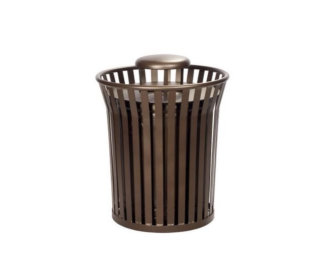 Outdoor Waste Receptacle with Rain Bonnet