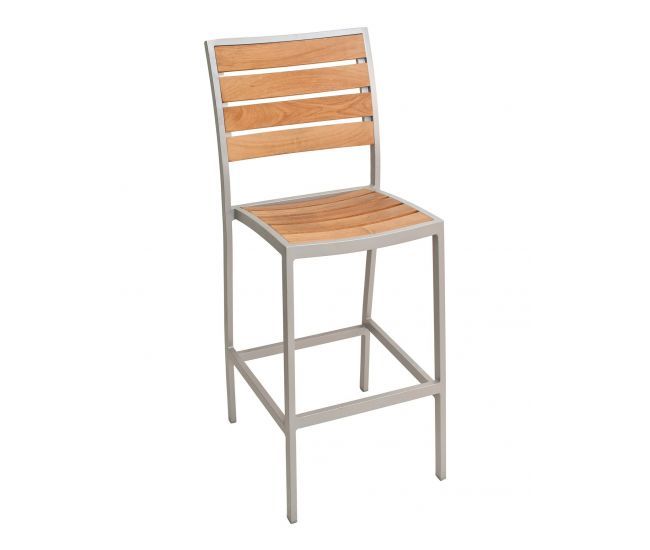 Silver Frame with Synthetic Teak Seat & Back